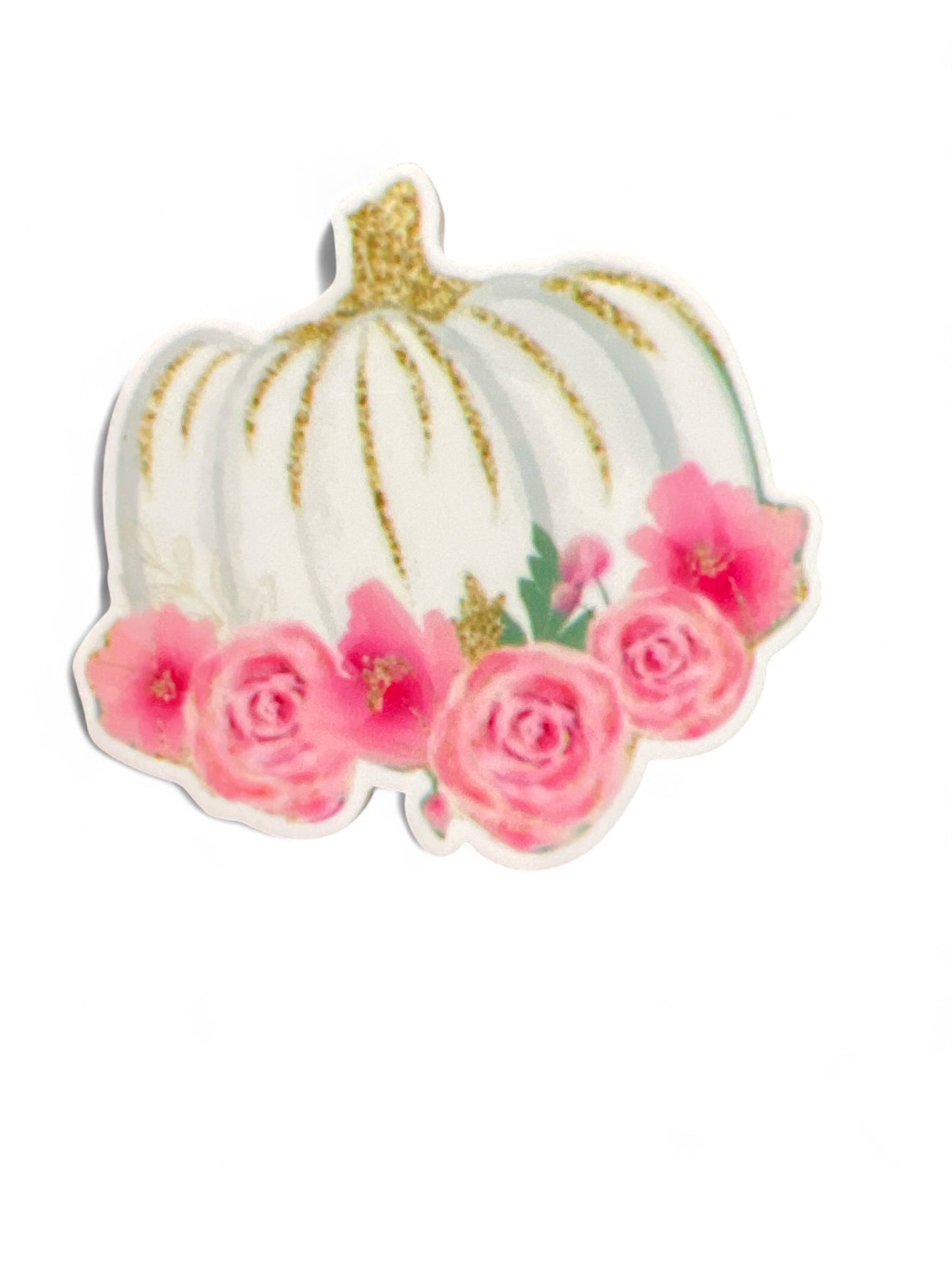 5cm Planar Resin Pumpkin And Roses