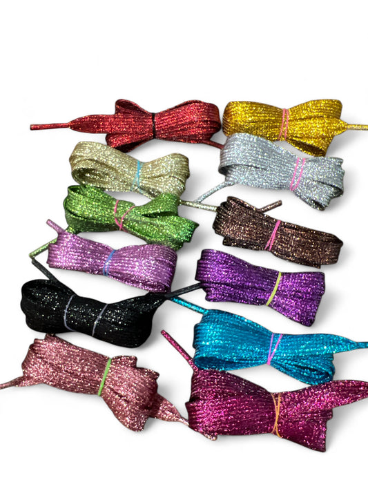 Set of 12 Pcs Glitter Shoelaces 43inch long One of each color