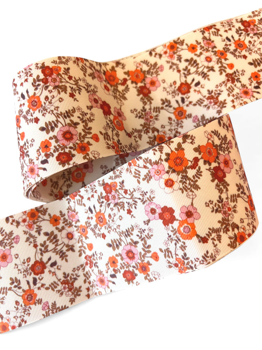 7.5cm/3inch Ribbon Fall Tiny Blooms 1 yard