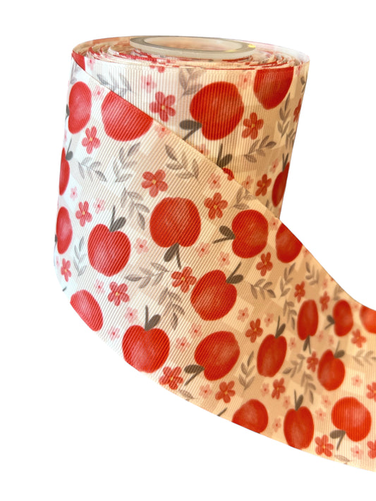 7.5cm/3inch Ribbon Fall Apples  1 yard