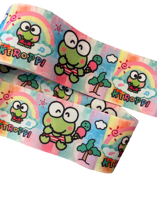 7.5cm/3inch Ribbon Keroppi Rainbow 1 yard