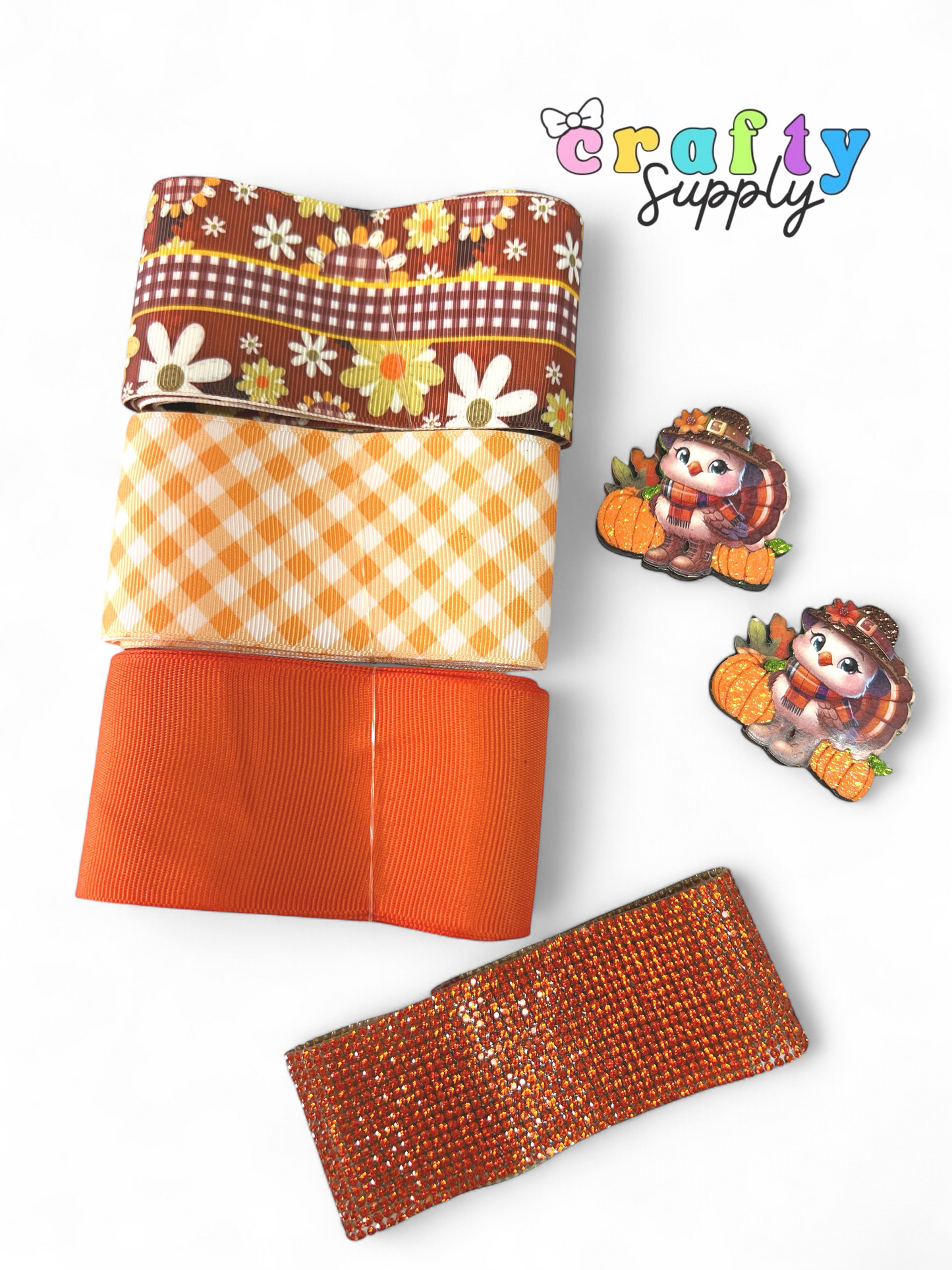 SET Ribbon Fall Daisies Set 5cm 9 Yards 1 crystal 2 Shakers