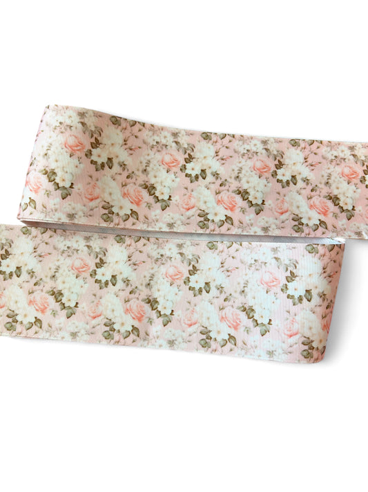 7.5cm/3inch Ribbon Roses Blooms 1 yard