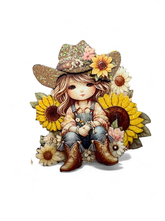 7.5 cm Jumbo  SHAKER Sunflower Cowgirl
