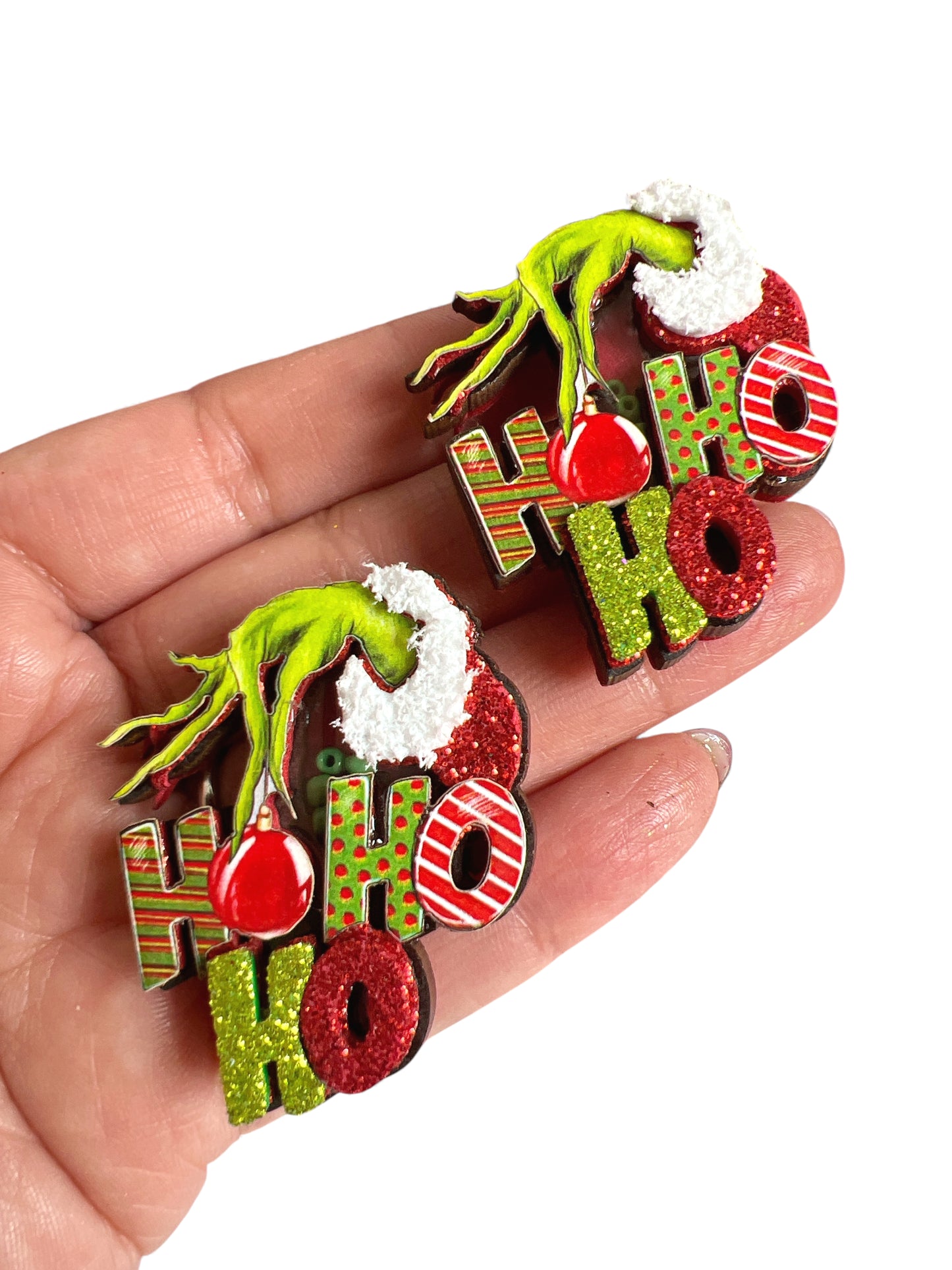 2 Mini Shakers Ho Ho Ho Grinch 4cm