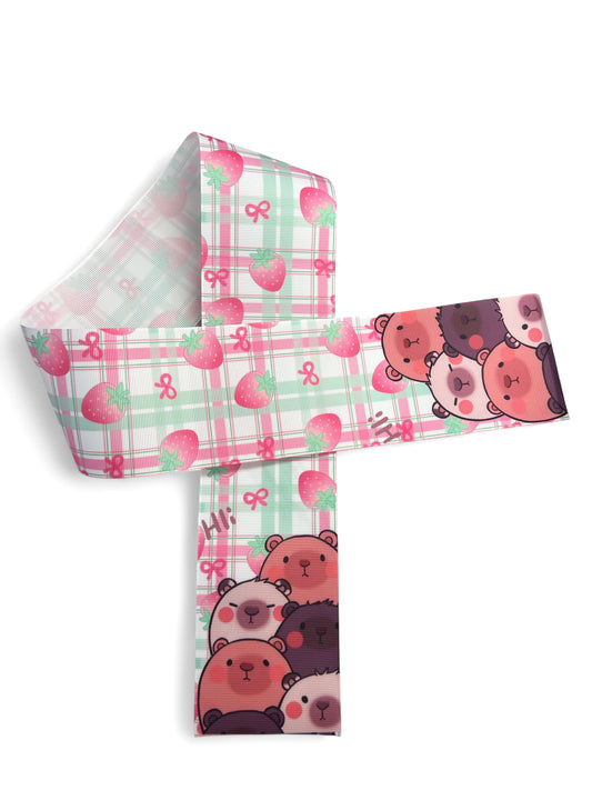 7.5cm/3inch Strawberry Capibara Ribbon 1 Strip