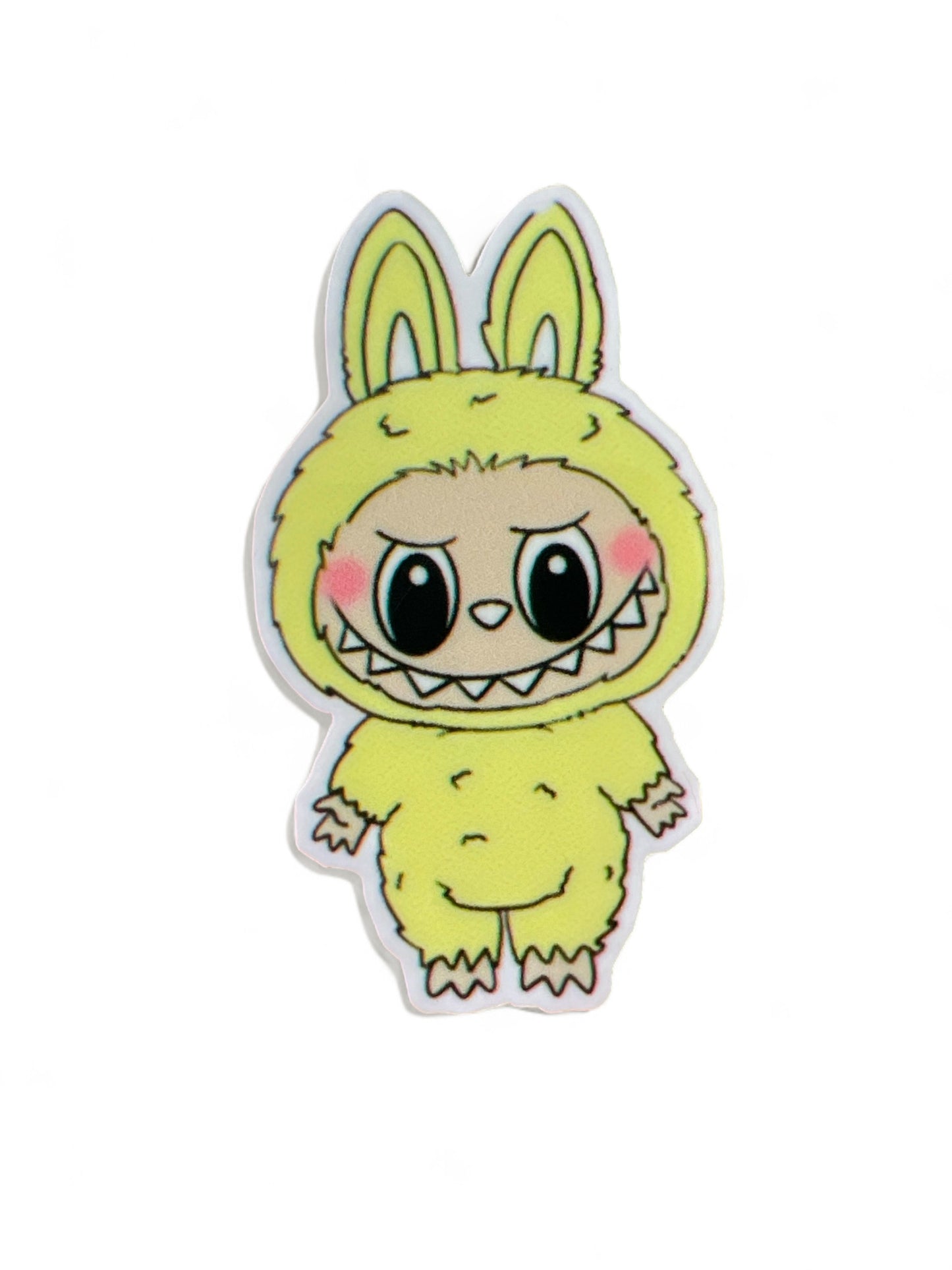 Labubu Planar de 5 cm, amarillo claro y verde