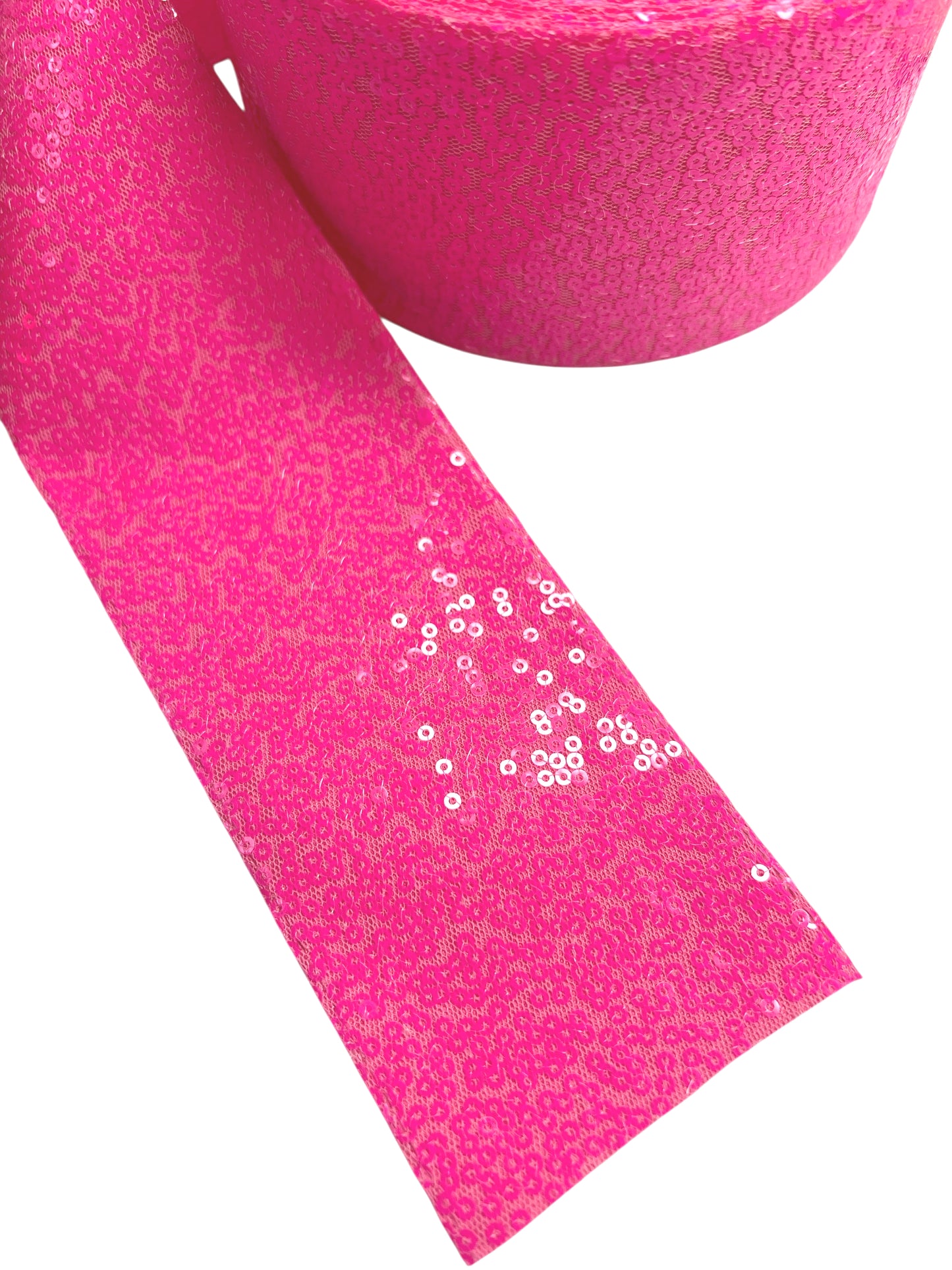 Barbie Pink Sequin Ribbon  7.5 cm 1 Yard
