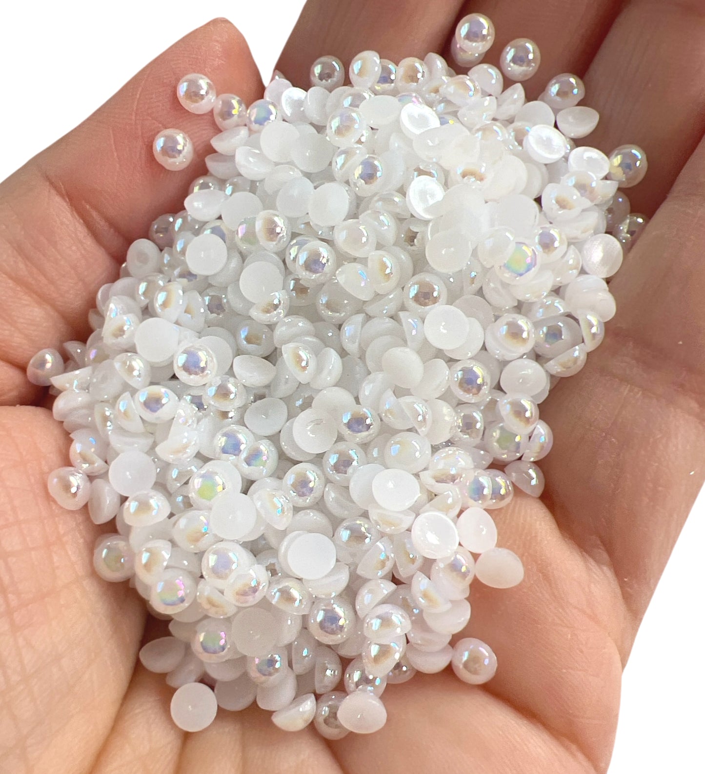 Perla acrílica plana blanca 1200 piezas