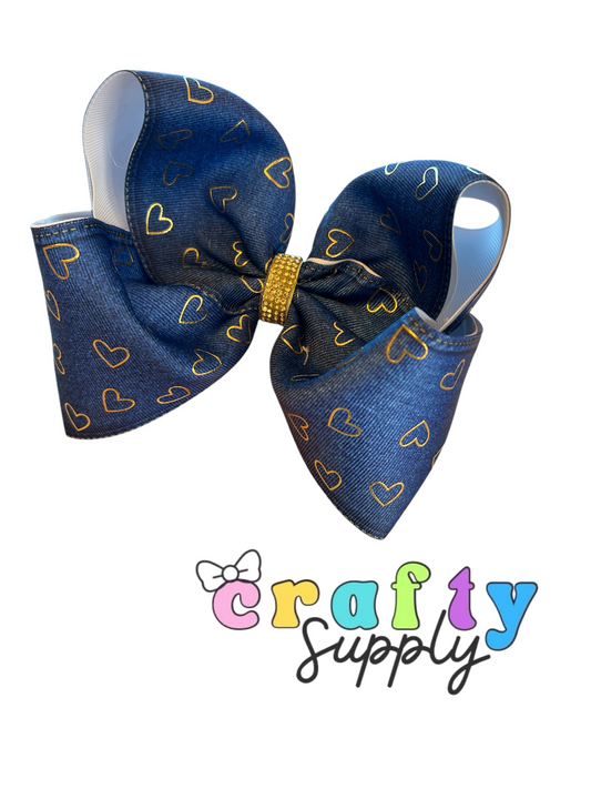 Denim Gold Hearts Boutique