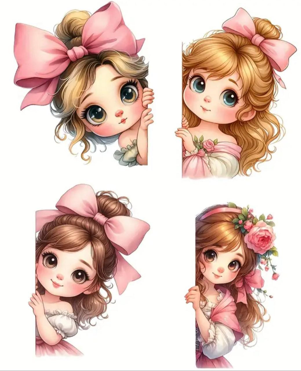 Vintage Peek a Boo Girl Transfer Sheet