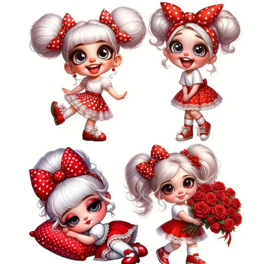 Red Tutu Pillow Girl Transfer Sheet