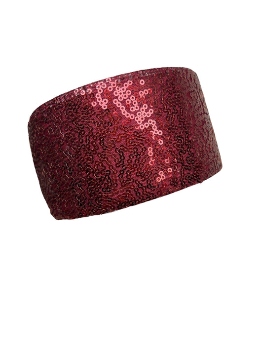 Wine Sequin Ribbon  7.5 cm 1 yard