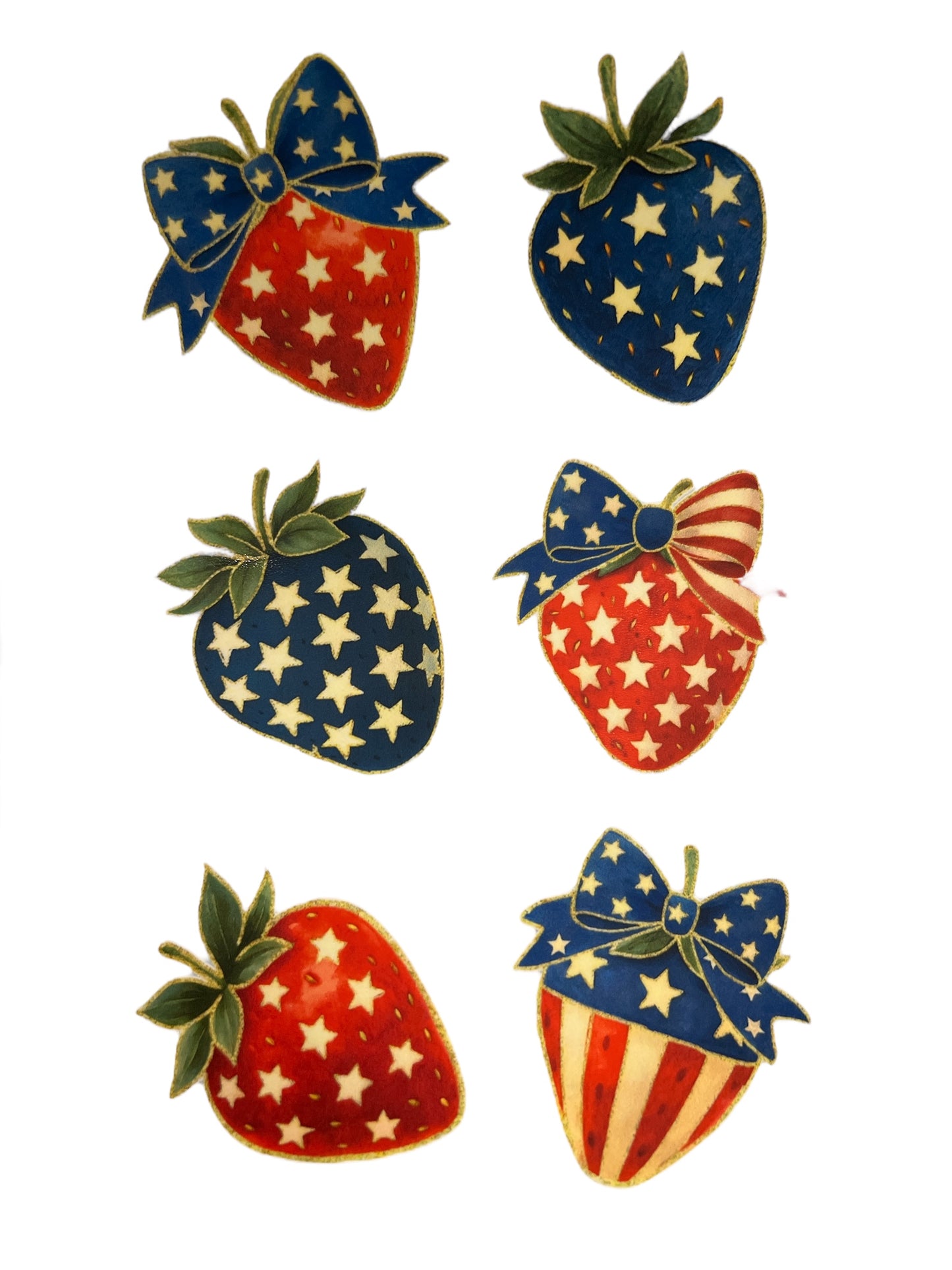 Patriotic Strawberries  Transfer  Sheet