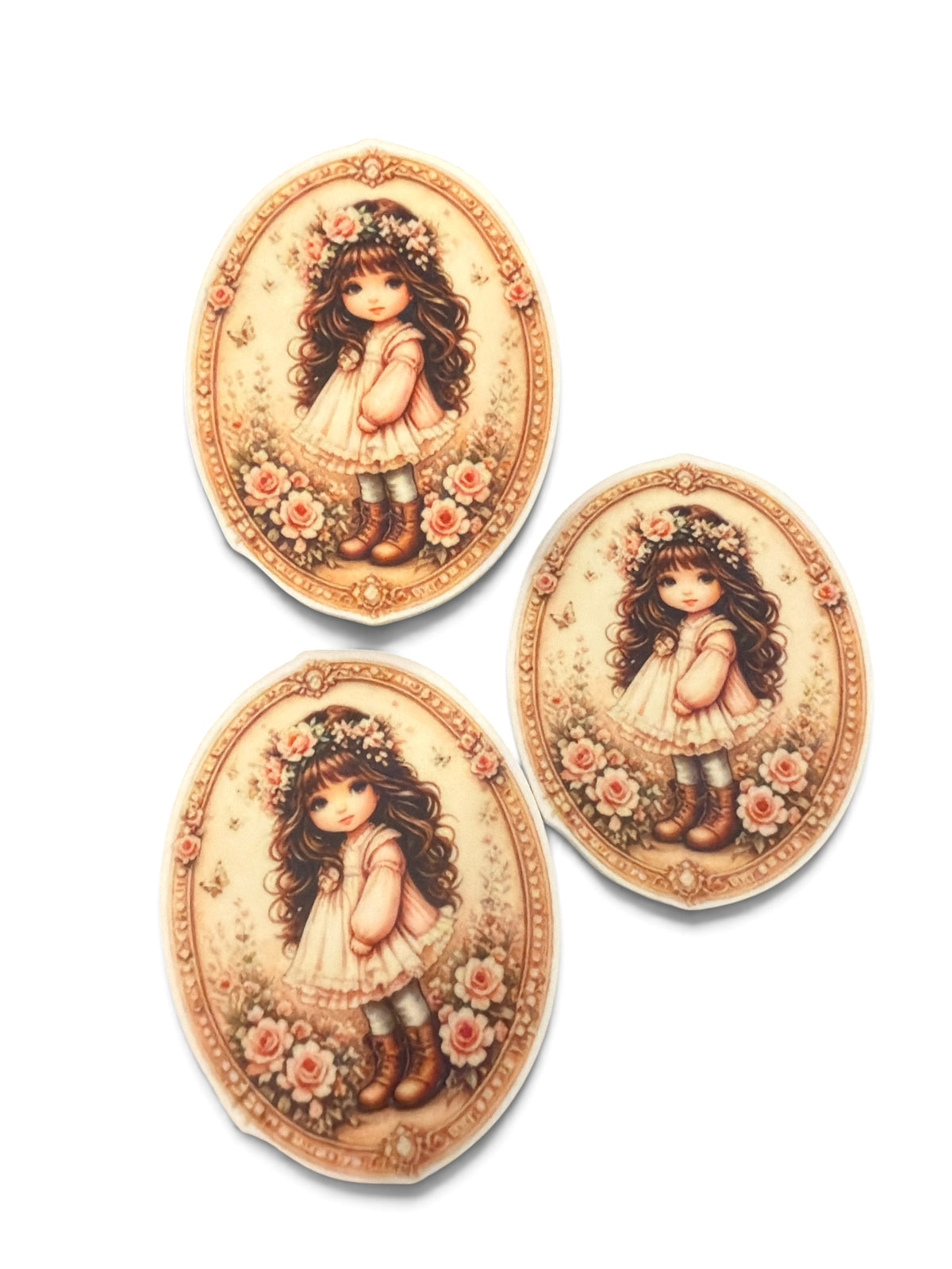 3 resins Flat Planar Vintage Girl Pink Sweater 5cm RES-
