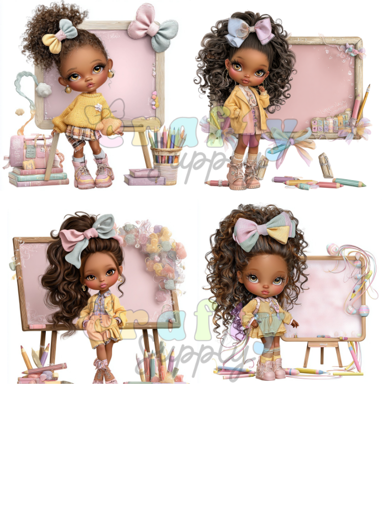 DTF Transfer #337 Pastel Chalkboard Girls