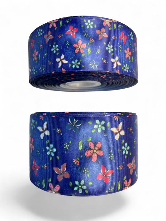 Ribbon  Denim Butterflies 1 Yard