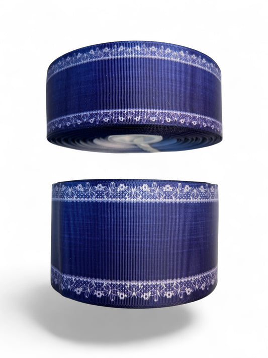 Ribbon  White Lace Edge   1 Yard