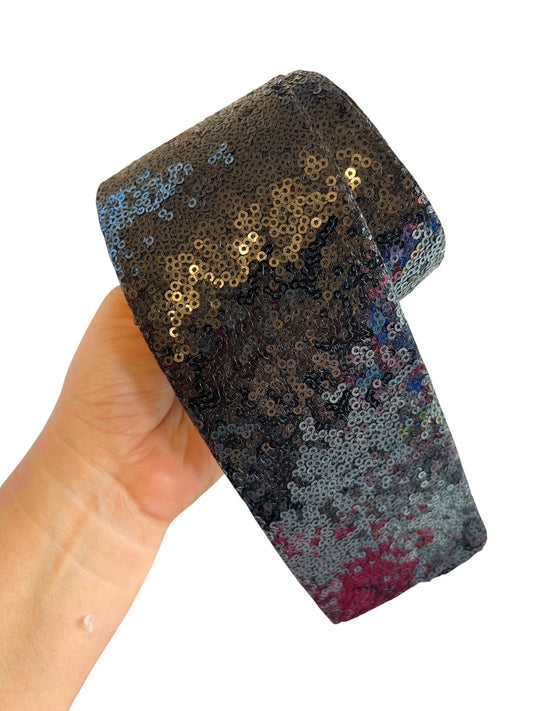 Black Sequin Ribbon  7.5 cm