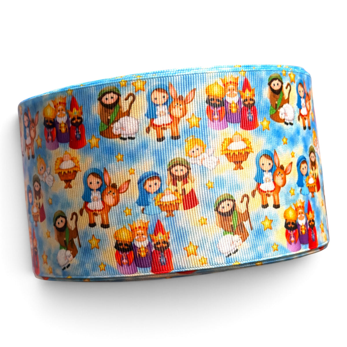 3 Yards 7.5cm-3inch Christmas Stars Printed Grosgrain