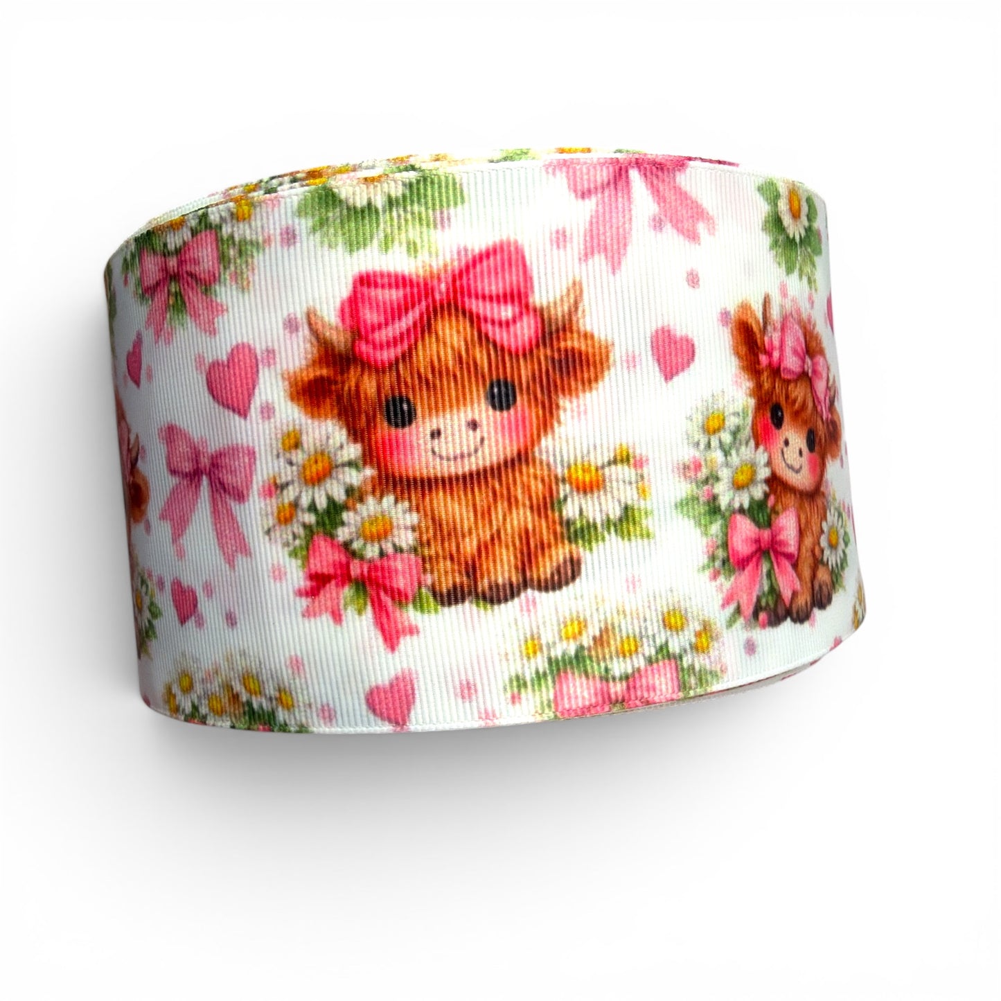 7.5cm/3inch Ribbon  Loving Fluffy Cow