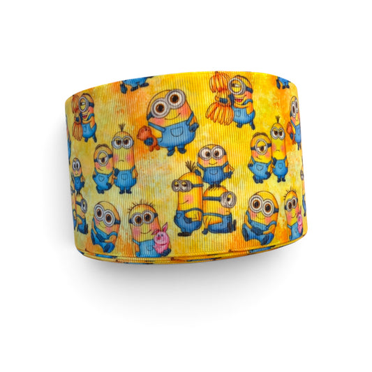 3 Yards 7.5cm /3inch Denim Bananas Ribbon Printed Grosgrain