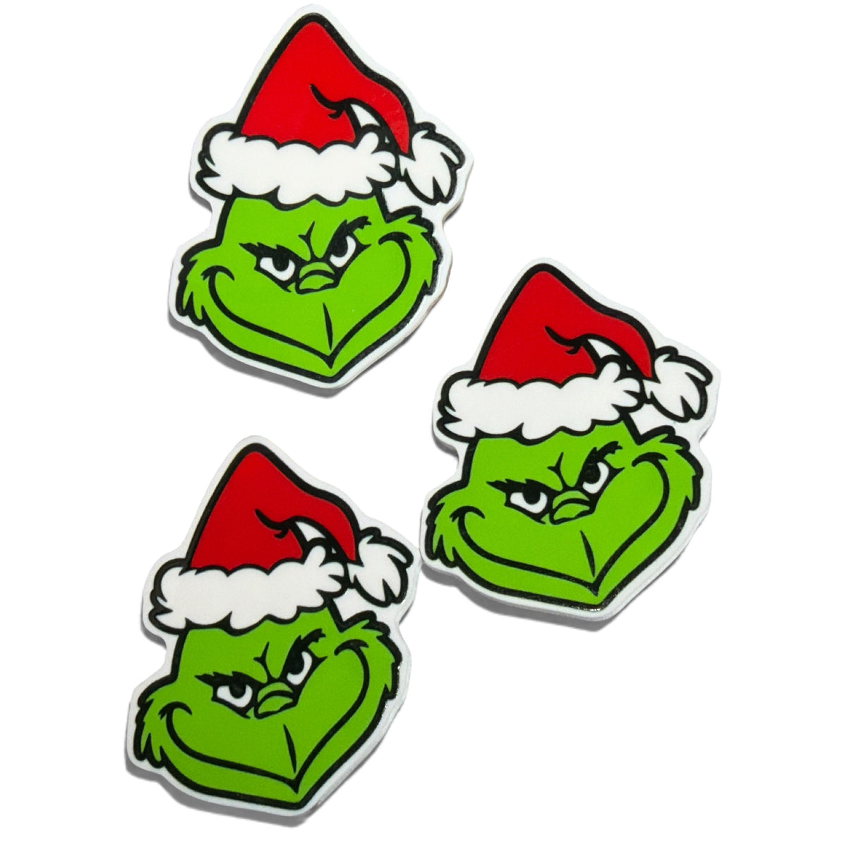 3 resins Flat Planar Green Christmas resin5cm
