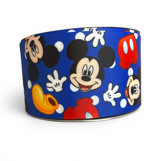 3 Yards Happy Mickey Hands  7.5cm /3inch Ribbon Printed Grosgrain