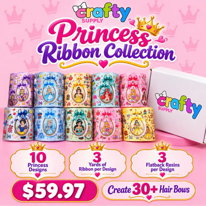 Favorite Princesses Box   30 yards Box-3yards of each Princess. 7.5cm/3inch wide Ribbon