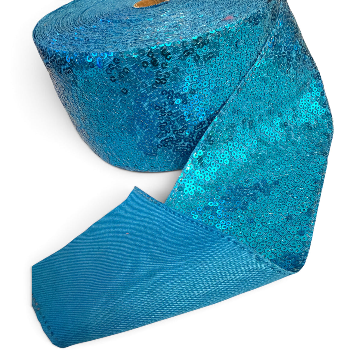 1 Yard 7.5cm/3inch Blue Teal Sequin Ribbon SKU SQN3-18