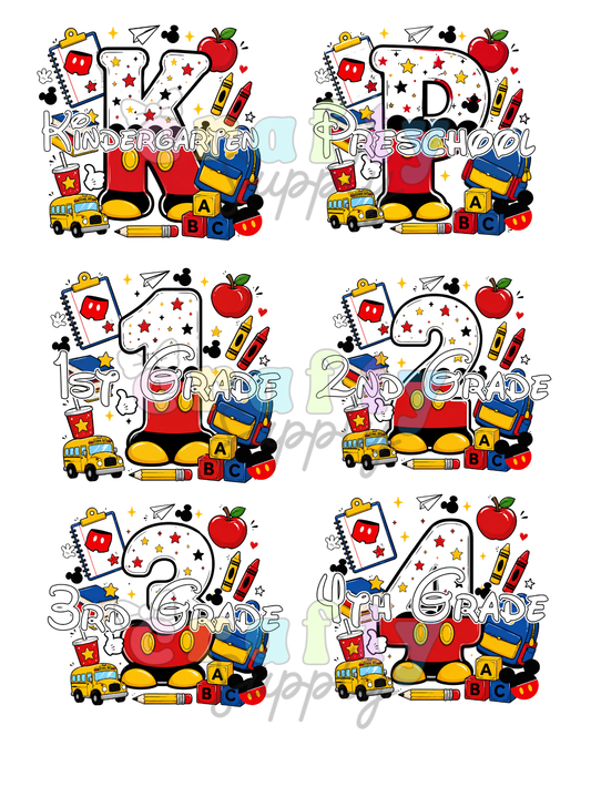 Set of 6 Pegatinas DTF Transfer #1041 Good For Hair Bows