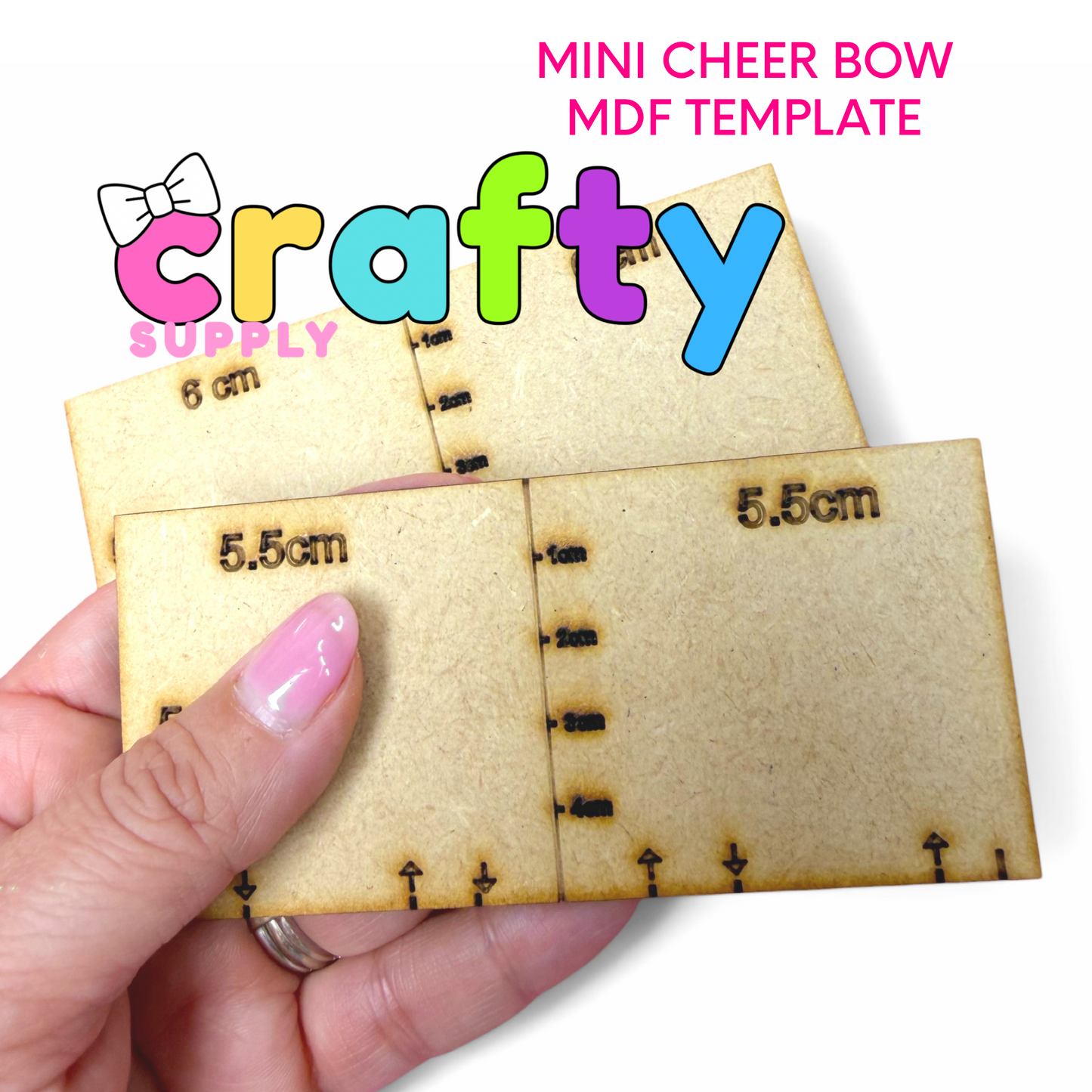 Set of 2 MDF Templates for Mini Cheer Bows