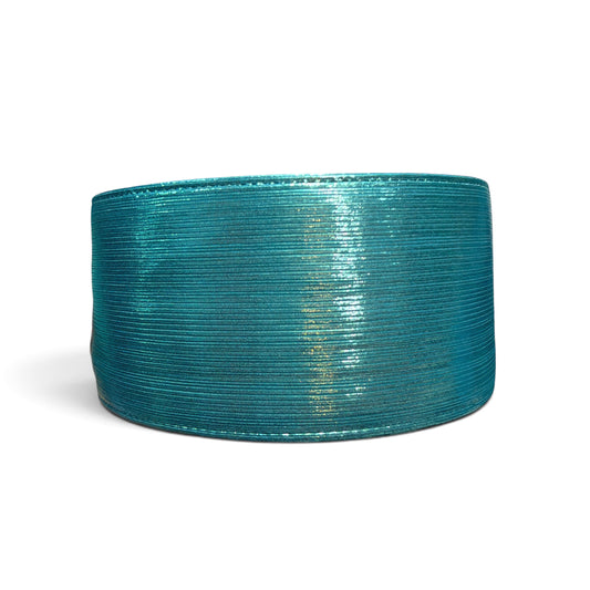 1 yard Ocean Turquoise Rain Metallic Ribbon 7.5cm/3inch