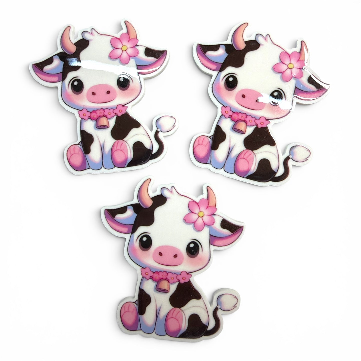 3 resins Flower Cow 5cm