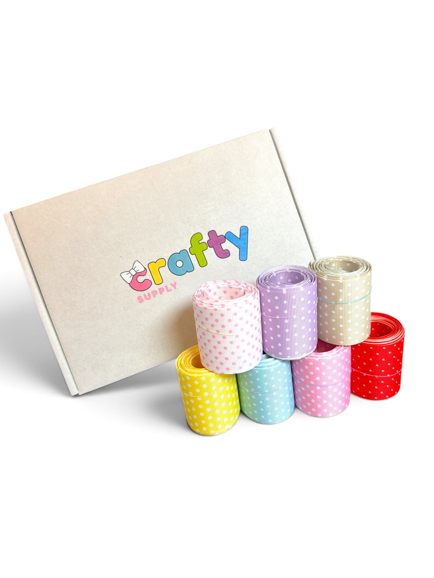 21 Yards 5cm/2in wide Pastels Polka Dots 3 yards of each color