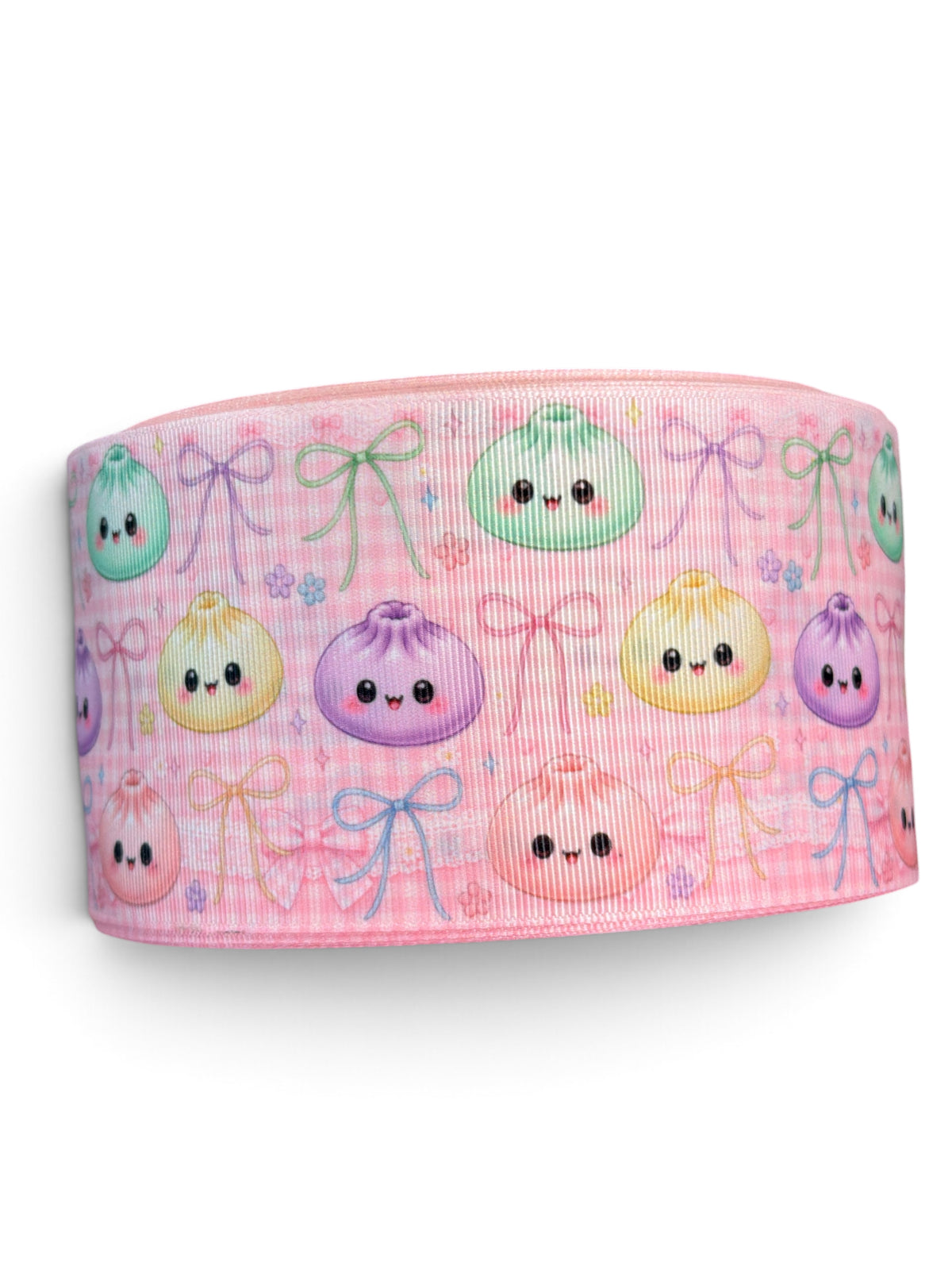 3 Yards 7.5cm m/3inch Dumplings and Long Coquettes Printed Grosgrain