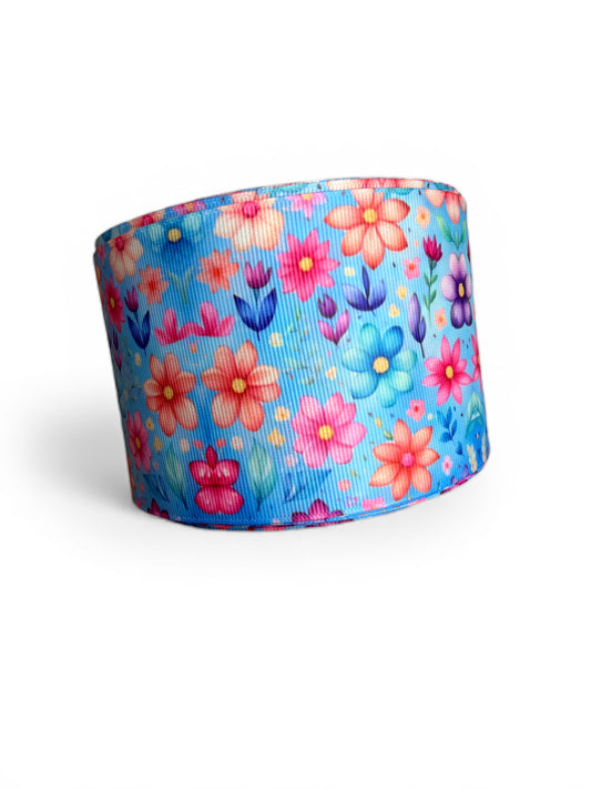 3 yards -7.5cm (3inch) Full of Color Daisies Ribbon