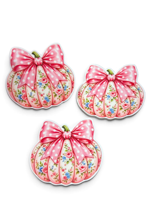 3 resins Flat Planar resins  Floral Pumpkin  5cm