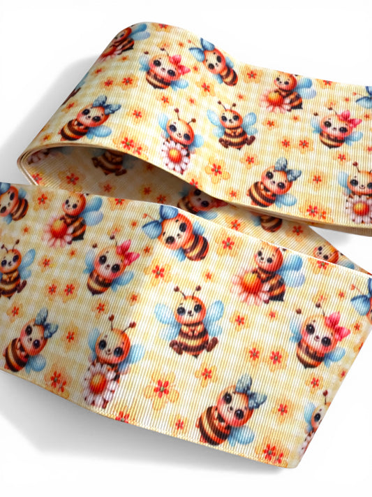 3 yards -7.5cm (3inch) Daisy Bee  Ribbon