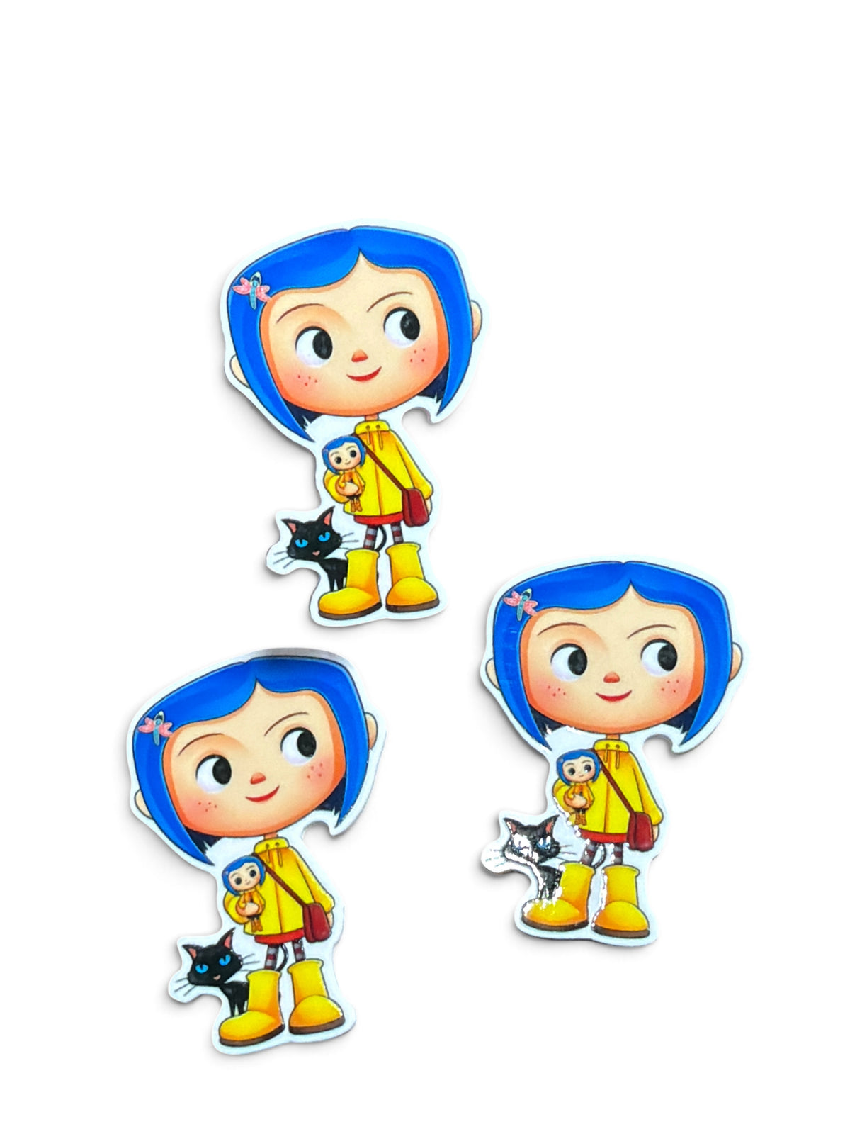 3 resins 5cm Buttons Girl 5cm