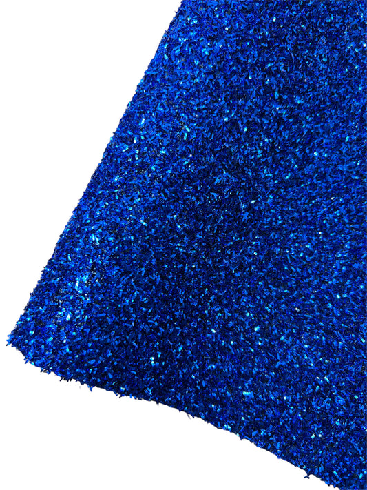 Papel esmerilado con purpurina azul real