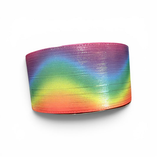 1 yard Swirl Rainbow Rain Soft Fabric Metallic Ribbon 1 yard