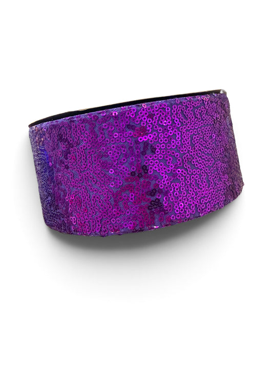 Purple Sequin Ribbon  7.5 cm 1 Yard