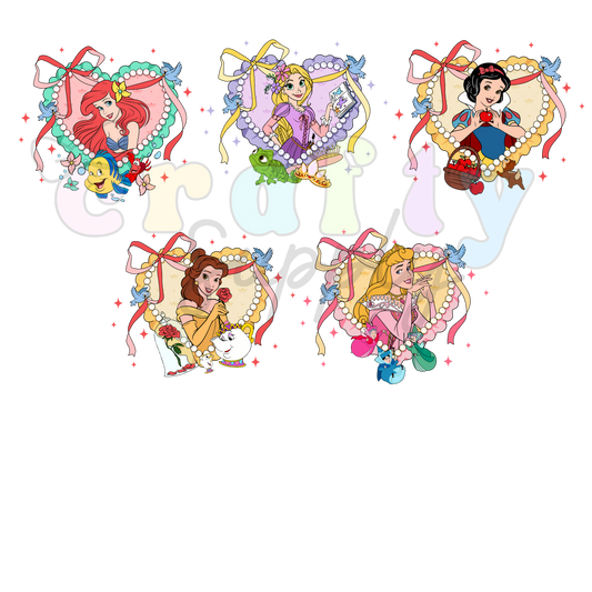 #286 Princesses Beaded Heart