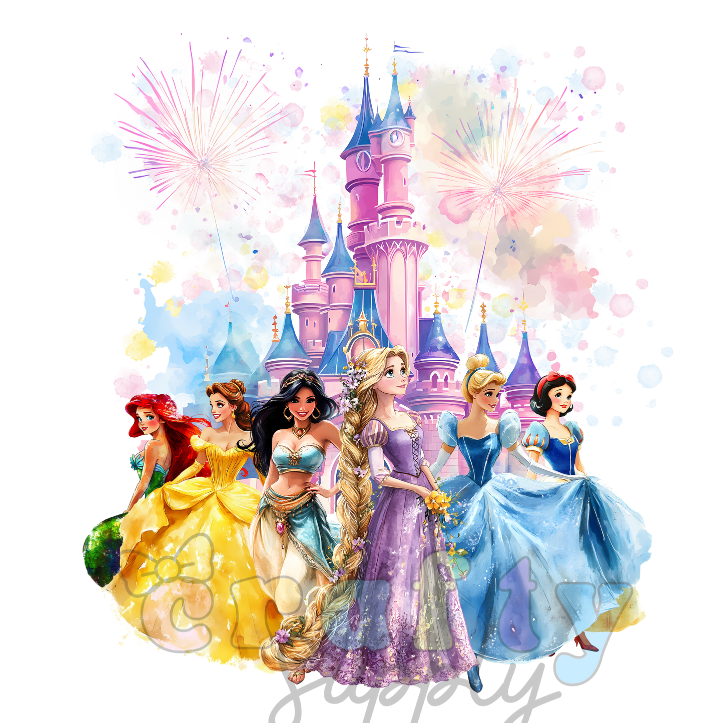 #288 Transfer DTF Princesses Fantasy Castle