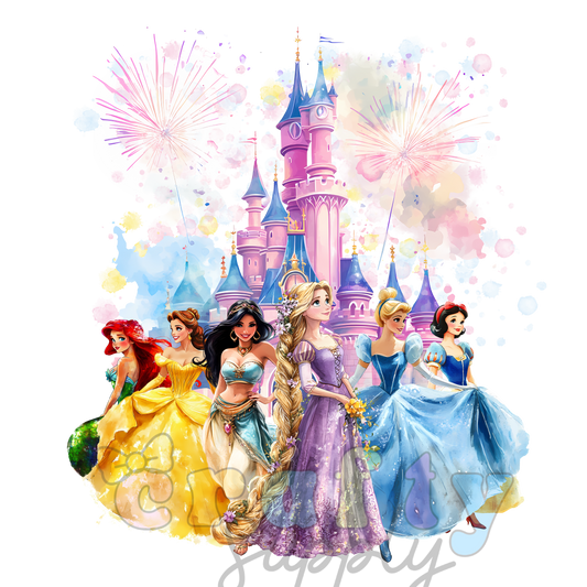 #288 Transfer DTF Princesses Fantasy Castle