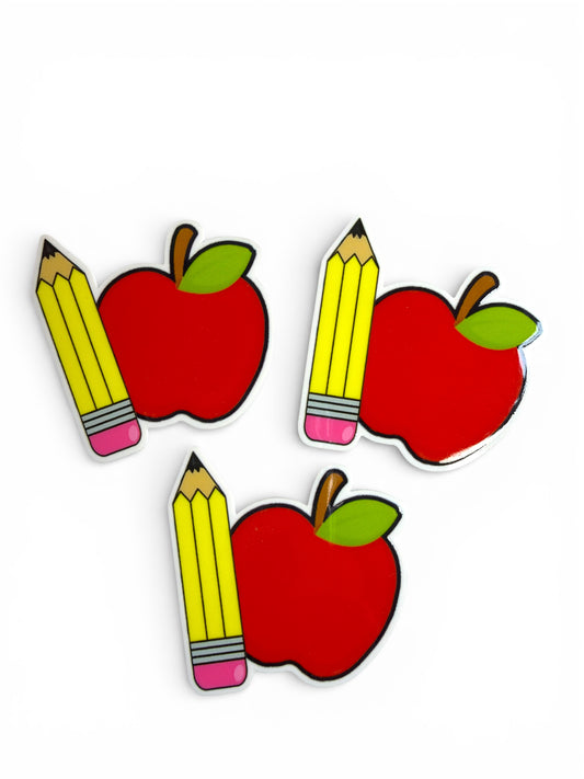 3 resins 5cm Yellow Pencil with apple Planar Resins