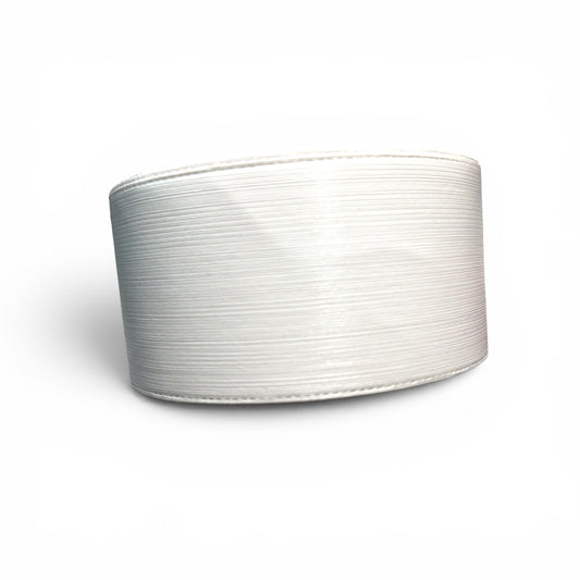 1 yard White Matte Rain Metallic Ribbon 7.5cm/3inch
