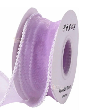 2 yards Organza with Pearl Ribbon