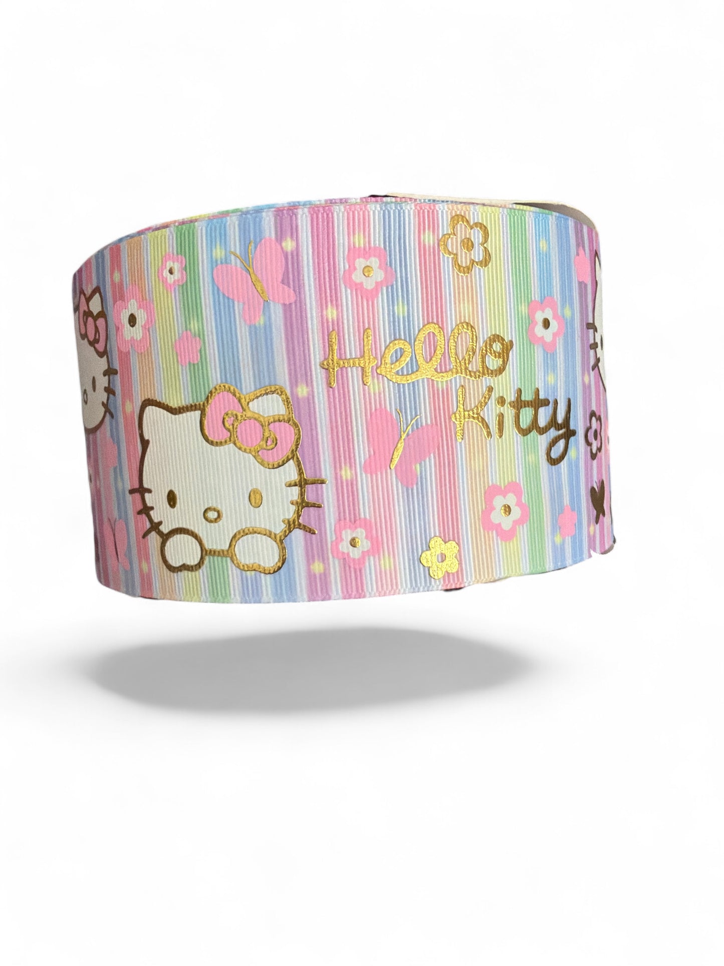 3 yards -7.5cm (3inch) Foil Ribbon Hello Kitty Pastel Lines